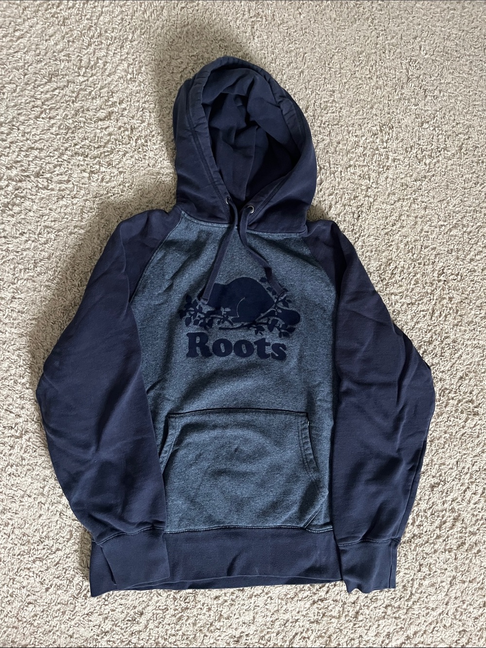 Roots Men's Navy Two-Tone Pullover Hoodie